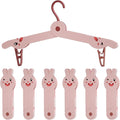 6 Pcs Travel Hangers Portable Folding Clothes Hangers Travel Accessories Foldable Clothes Drying Rack for Camping (Pink)