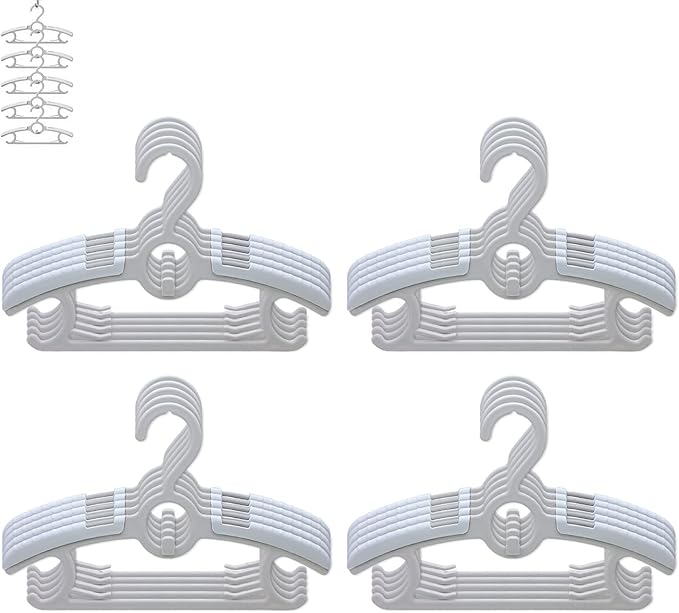 Baby Nursery Closet Hangers, Ultra Thin Non-Slip and Extendable Laundry Infant Pant Hanger for Newborn Clothes 20pcs11-14" Adjustable Children Coat Hanger for Girl Boy Toddler Kids Child