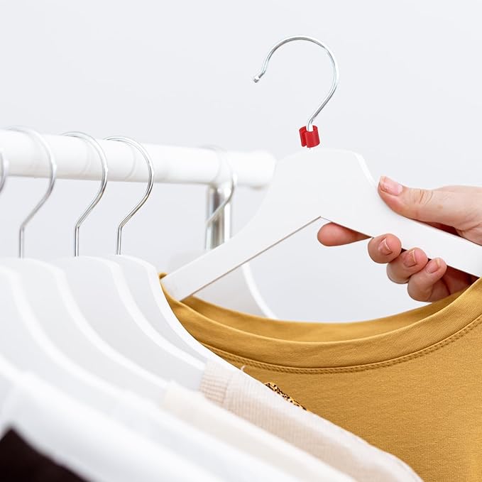 uxcell 300pcs Clothes Hanger Markers Blank Tags, Fit 3.5mm Rod Garment Size Hanger Clips Garment Color Coding Label for Clothing Hangers, Red + Yellow