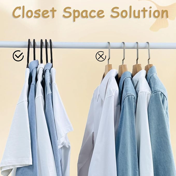 Urby Extra Wide Hangers for Plus Size Clothes, 19 Inch Plus Size Hangers, Durable Space-Saving Plastic Hanger for Oversized or XL, XXL Shirts, Coats, Etc. Black 20PK