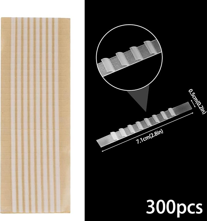 300 Pack Non-Slip Rubber Hanger Grips, MaehSab Adhesive Clear Clothing Hanger Strips for Wood & Plastic Hangers, 2.8 x 0.2 Inch Clothes Hanging Accessories for Home & Retail Use