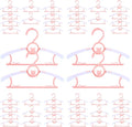 Baby Hangers for Nursery Closet 40 Pack Plastic Kids Clothes Hanger Space Saving Non Slip Extendable Toddler 11-14” Adjustable Hangers Heavy Duty Clothing Infant Hanger Bulk, Pink