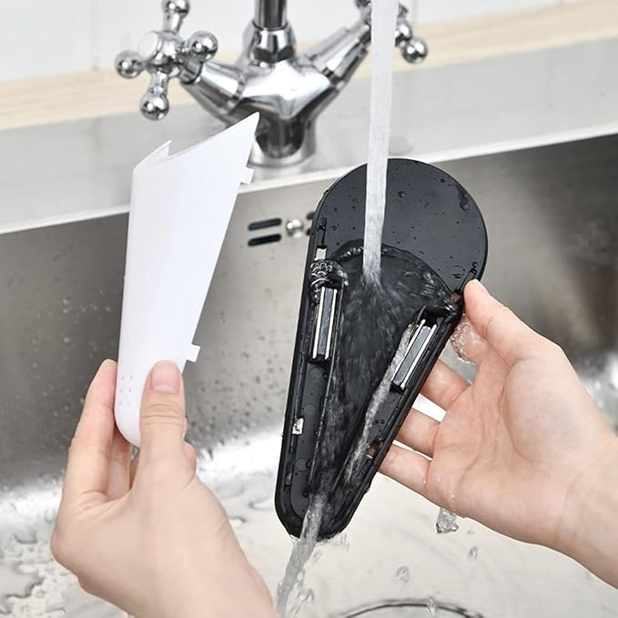 Scissor Holder with Magnetic Adsorption & Draining Holes Design, Detachable Refrigerator Scissors Storage Box Scissor Organizer for Kitchen Organization Scissor Block without Scissor Black(2pcs)