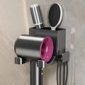 Hair Dryer Holder Wall Mounted, Bathroom Space-Saving Blow Dryer Organizer, Self Adhesive Magnesium Aluminum Alloy Compatible for Dyson Hair Dryer Wall Mounted