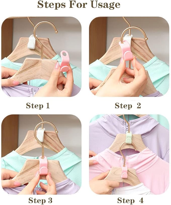 Clothes Hanger Connector Hooks, 80PCS Sturdy Mini Cascading Hanger Hooks, Thickened 20lbs Space Saving Closet Hanger Organizer, Hanger Extender Clips, 4-Color Hanger Connection Hooks for Closet