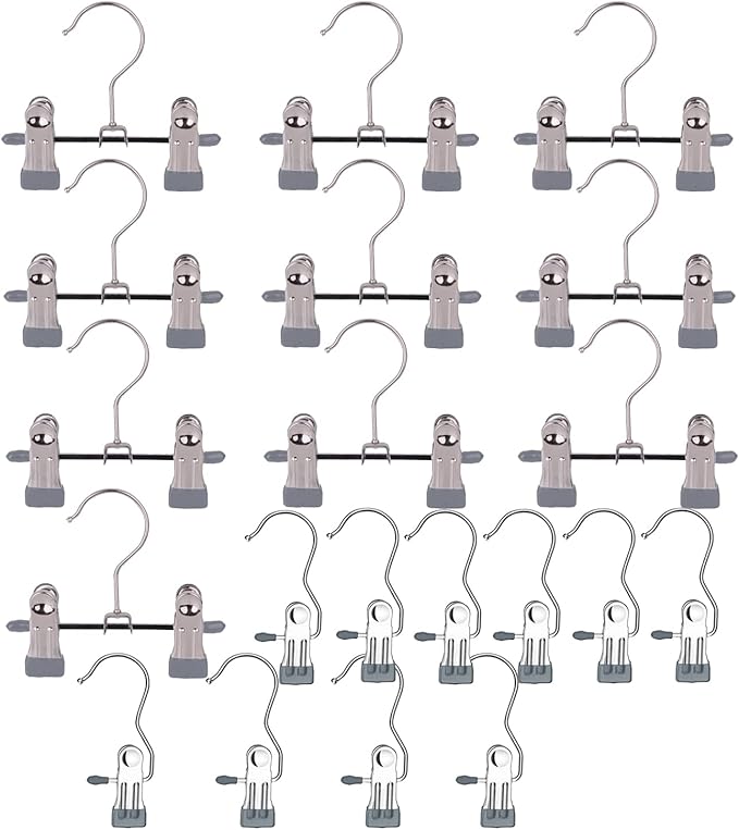 20 Pack Boot Hangers Closet Hanging Clips Laundry Hooks for Hats, Pants, Towel, Socks, Handbags, Bags, Underwear