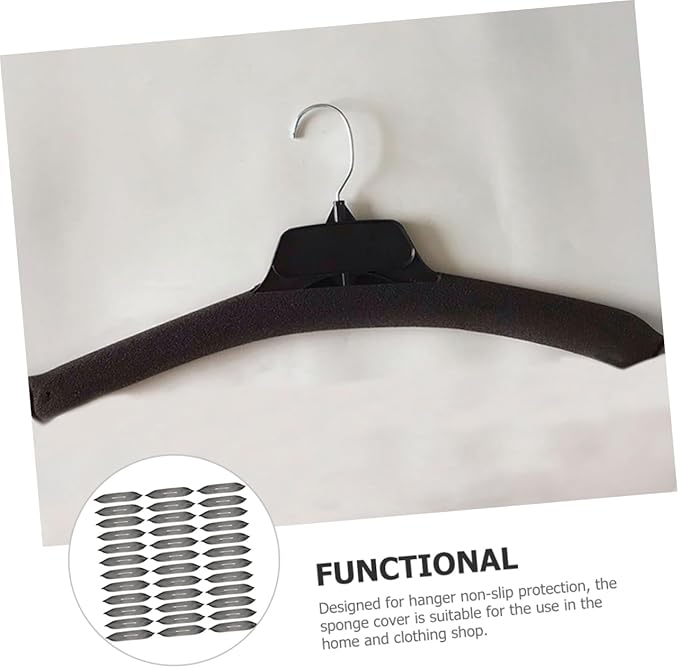 50Pcs Anti-Skid Sponge Hanger Covers Soft Protective Sleeve for Clothes Hangers Preventing Slips and Scratches Ideal for Suits and Garments