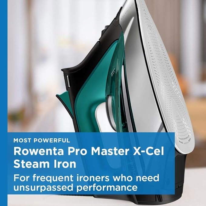 Rowenta Pro Master Stainless Steel Soleplate Steam Iron for Clothes,210g/min,400 Microsteam Holes,Cotton,Wool,Poly,Silk,Linen,Nylon,1775 Watts Iron Steamer- Clothes,Powerful Steam DW8360(Pack of 3)