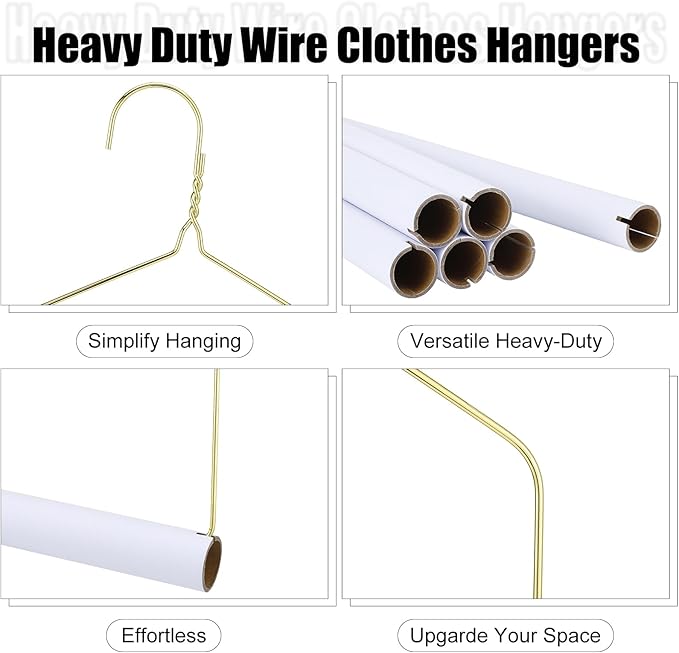 10 Sets Dry Cleaner Hangers 18" Drapery Hanger and Tubes Tablecloth Hangers Blanket Hanger Drapery with Strong 10.5 Gauge Wire for Heavy Items