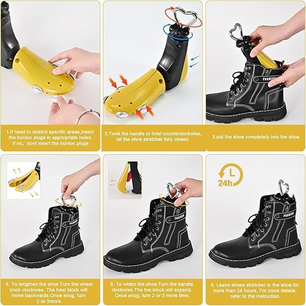 Shoe Stretcher Women Men, Boot Stretcher, Adjustable Unisex Boot Wide Feet Metal Plug