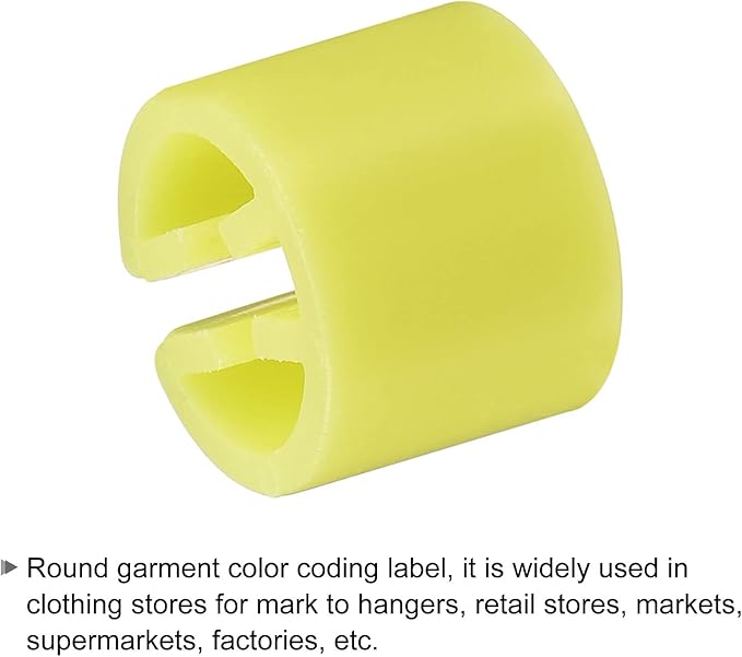 MECCANIXITY Clothes Hanger Marker Blank Fit 3.5mm Rod for Garment Color Coding Yellow Count 300