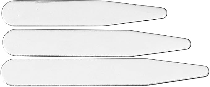 Zysta Personalized Engraving 6pcs Shirts Collar Stays Support 2.2" 2.5" 2.75"