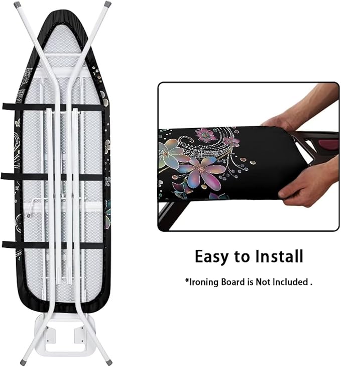 Iron Board Cover Standard Size Soft Durable Ironing Board Cover Ventilate Thick Cover with Cozy Nose Pocket 54x15 inches-Dragonfly