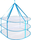 2-3 Tier Folded Mesh Clothes Drying Rack, Stackable Sweater Drying Rack, Portable Hanging Laundry Racks with Fixing Band for T-Shirt, Swimsuit, Underwear(Color:3 Tier)