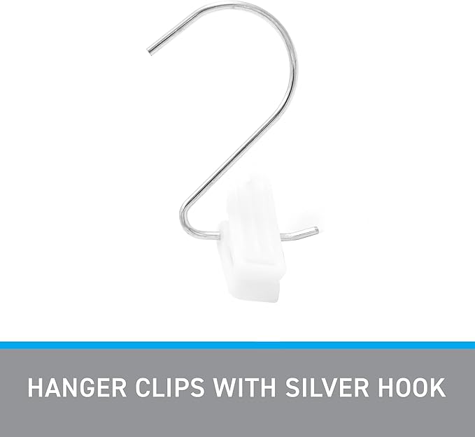 SSWBasics Hanger Clips with Silver Hook - Pack of 50 - Durable Boot Hangers for Closet with Silver Hook - Single Clip Hangers for Boots, Secure Hanging Clips Hook for Organized, Multifunctional