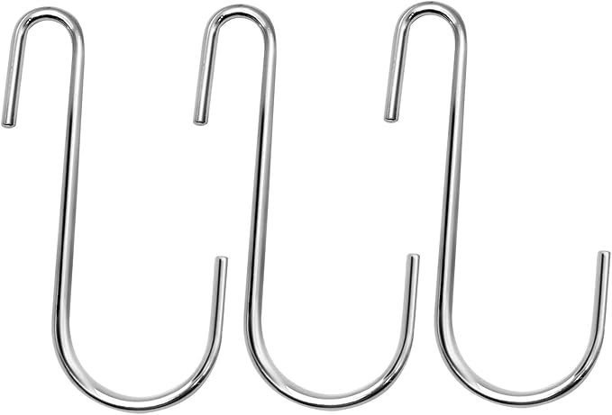 18 Pack 4 inch Heavy Duty S Hooks Pan Pot Holder Rack Hooks S Shaped Hooks Hangers for Oval Ceiling Pot Rack Hanging Kitchenware Spoons Pans Pots Utensils Clothes Bags Towels Plants (Silver)
