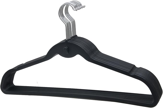 Prettyia Cascade Hangers Black Steel Swivel Hooks -Slim, Sturdy Saves You Extra Space - Box of 20A