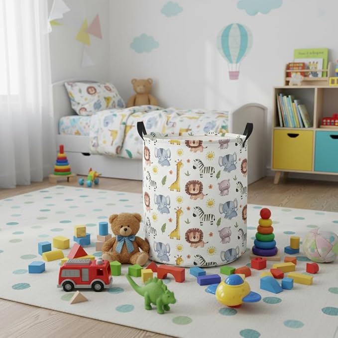 Baby Laundry Hamper kids laundry Basket Waterproof Laundry Bag for Bedroom Toy Clothes Organizer Room Décor(Animal)