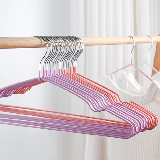VALINK Coat Hangers Clothes 10 Pack Wire Hangers Heavy Duty Stainless Steel Hangers, Non Slip, Wet or Dry Dual Use Clothes Hanger The Nordic Green