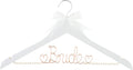 Ella Celebration Bride to Be Wedding Dress Hanger Wooden and Wire Hangers for Brides Gowns, Dresses (White with Rose Gold Wire and Pearls)