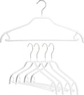 MAWA by Reston Lloyd Silhouette Series Non-Slip Space Saving Clothes Hanger with Bar & Hook for Pants and Skirts, Style 41/FRS, Set of 5, White