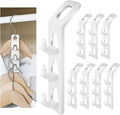 Cascading Clothes Hanger Hooks,Space Saving Series Multi-Function Multi-Layer Cabinet Clothes Connection Folding Storage Clothes Rack Hanger Household Strong Load-Bearing Closet Hook (8pcs)