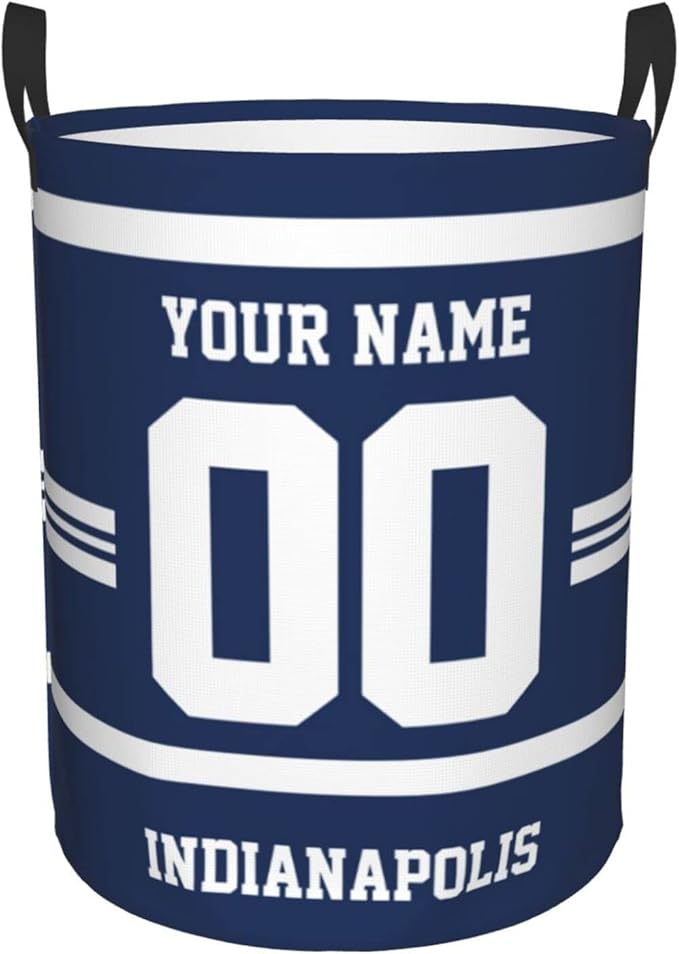 Custom Indianapolis Laundry Hamper Personalized Laundry Basket Customized Name And Number Collapsible Storage Basket for Bedroom Bathroom Living Room Gifts