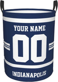Custom Indianapolis Laundry Hamper Personalized Laundry Basket Customized Name And Number Collapsible Storage Basket for Bedroom Bathroom Living Room Gifts