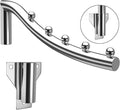 Wall Mounted Clothes Hanger Rack Folding, Clothes Hook, Stainless Steel Garment Hooks with Swing Arm Holder, Space Saver Coat Robe Storage Organizer with 5 Hook for Bedroom Laundry Room, 2 Pack