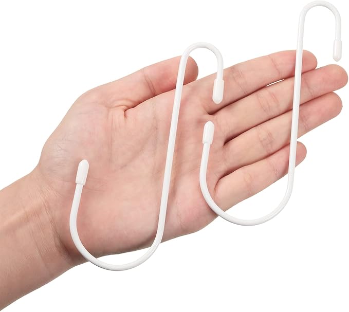 Hotop 36 Pcs White S Hooks for Hanging 4.7 Inch Heavy Duty S Shaped Hook Rack Metal Non Slip Hanger for Christmas Tree Stocking Kitchen Pot Utensils Closet Wire Bathroom Bedroom Pan Bag Towel Plant