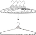 4 Pack Extra Large Hangers Enlarge Adjustable Shoulder 16.5"-26" Drying Hanger Sturdy for Wide Polos Tops Cardigans Quilt Bath Towel Big and Tall Shirts (Light Gray)