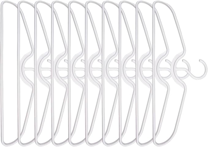 10Pcs Short Neck Clothes Hangers, Non-Slip Plastic Shirt Hangers, No Shoulder Bump Suit Hangers