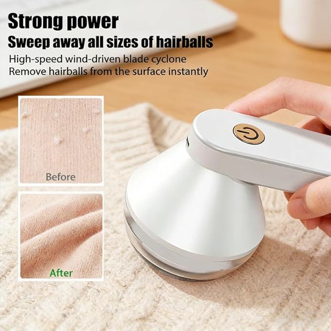 Rechargeable Fabric Shaver for Clothing 2026, Type-C Electric Lint Remover Sweater Fast Shaver for Pilling Clothes, Fuzz Fabric, Hairballs, Blankets, Home Decor (White)