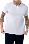 INTO THE AM Polo Shirts for Men - Slim Fit Short Sleeve Collared Shirt S - 4XL Fitted Collar Polos for Work