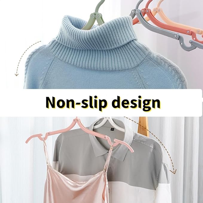 Multifunctional Plastic Folding Hanger, Retractable Portable Travel Hangers, Foldable Coat Hanger Folding Hangers for Traveling, Space Saving Clothes Hangers Portable Travel Hangers (20, Green)