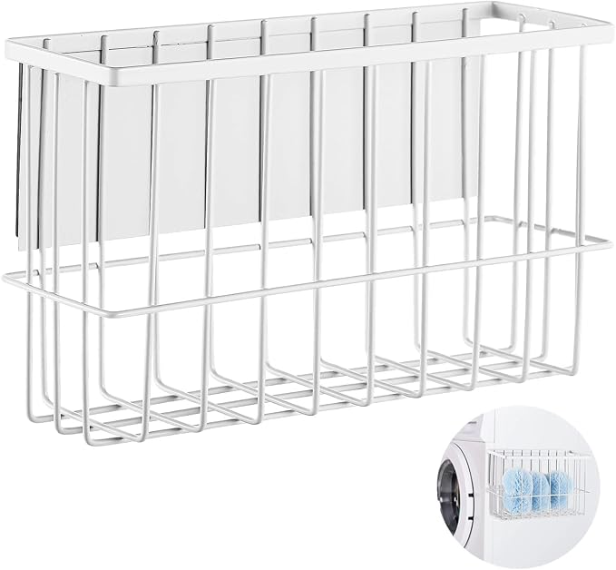 Magnetic Dryer Ball Holder, Wall Mount Dryer Ball Rack for Laundry Room, Dryer Ball Shelf for Organization and Storage, Magnetic Lint Bin for Laundry Room