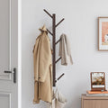 Coat Rack Wall Mount,Bamboo Vertical Hat Rack for Wall,Wall Coat Tree,Coat Hanger,Floating Coat Rack for Hats,Jackets,Bags,Entryway Bedroom (Brown)