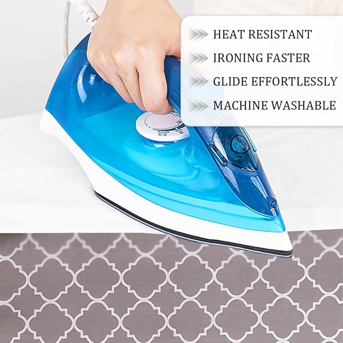 Cotton Ironing Board Cover,35x12in 39x13in 43x13in 47x15in Ironing Board Cover and Pad Standard Size Homes Iron Board Cover Ironing Cover and Pad(Coffee,47x15in)