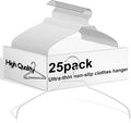 Kathfly 25 Pcs Ultra Light and Thin Non-Slip Hangers White Space Saving Clothes Hangers No Shoulder Bump for for Shirt Sweater Camisole Jacket Dress Coat