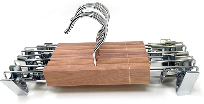 Cedar Elements Aromatic Cedar Kids Pant Hangers for Pants Skirts Dresses Hanging (12PK) for Kids Size NB-10