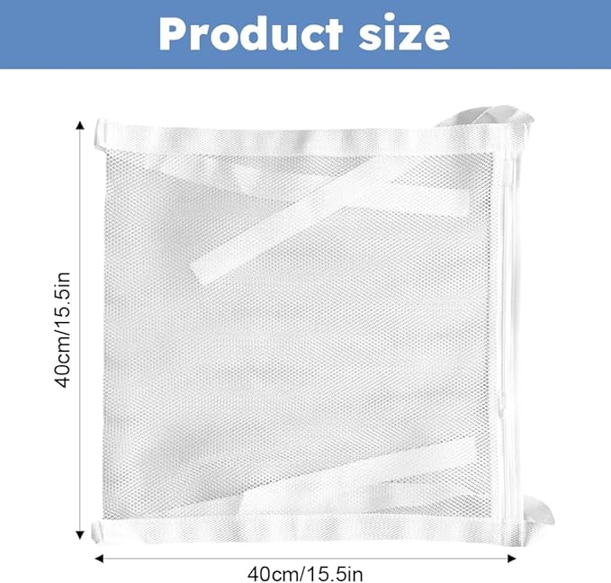 Shoe Drying Bag, Reusable Sneaker Drying Mesh Bags, Laundry Bag with Zipper Strap for Washing Machine, Shoes, Clothing, for Most Dryers Door(COLOR:white)