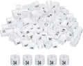 MECCANIXITY Clothes Hanger Marker Colored Hanger Sizer Garment Markers Tag (Number 34, White) for Garment Clothing Color Coding, Pack of 100 Pcs
