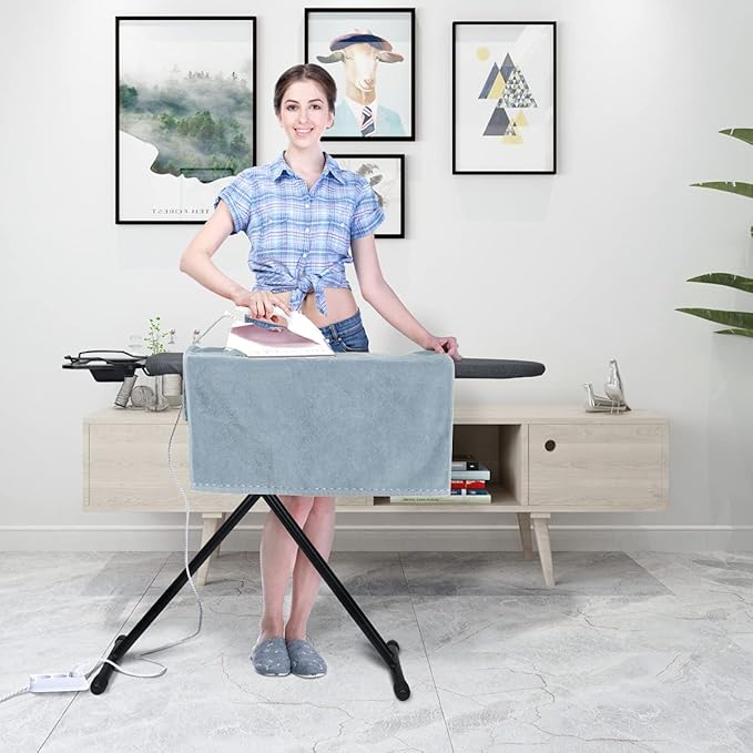 Duwee 12"x36" Ironing Board with Heat Resistant Cover and Thicken Felt Pad, Heavy Sturdy Legs
