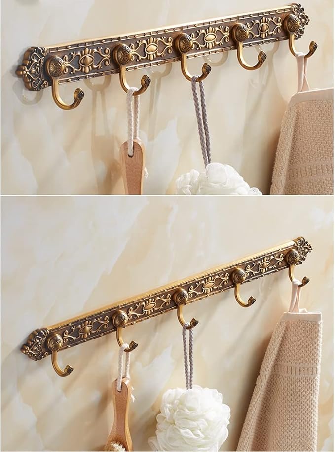 Coat Rack Antique Coat Racks, European Row Hooks, Retro Hooks, Clothes Living Room Wall Hanging Bathroom Wardrobe Door Coat Hook Wall Hooks (Color : A, Size : 4 Hook)