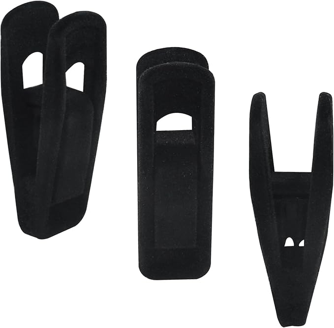 Hordion 60Pcs Velvet Hanger Clips, Non-Slip Velvet Clip Strong Finger Clip, Black Felt Hangers Clips for Thin Clothes Hangers, ZC202405062817