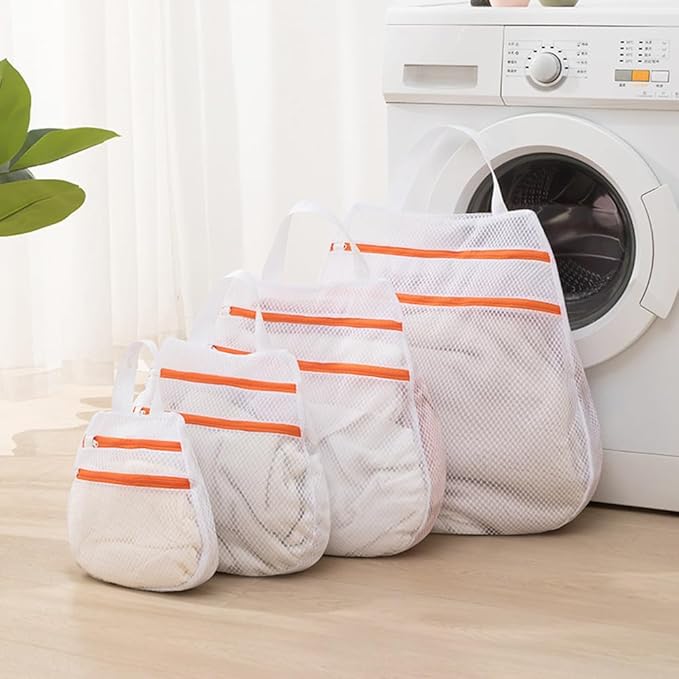 DONGKER Mesh Laundry Bags,2/4PCS Mesh Travel Laundry Bags with Hanging Handle for Washing Delicates Socks Bra Lingerie