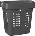 Sterilite 4-Pack 2.1 Bushel Ultra Easy Carry Hamper, Laundry Basket Organizer, Flat Gray - Large Plastic Clothes Bin for Home, Dorm, Bathroom, and Bedroom Organization