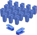 Premium Heavy Duty ABS Plastic Slim-line Hanger Set of Finger Clips for Velvet Hangers - 20 Pack (Blue)