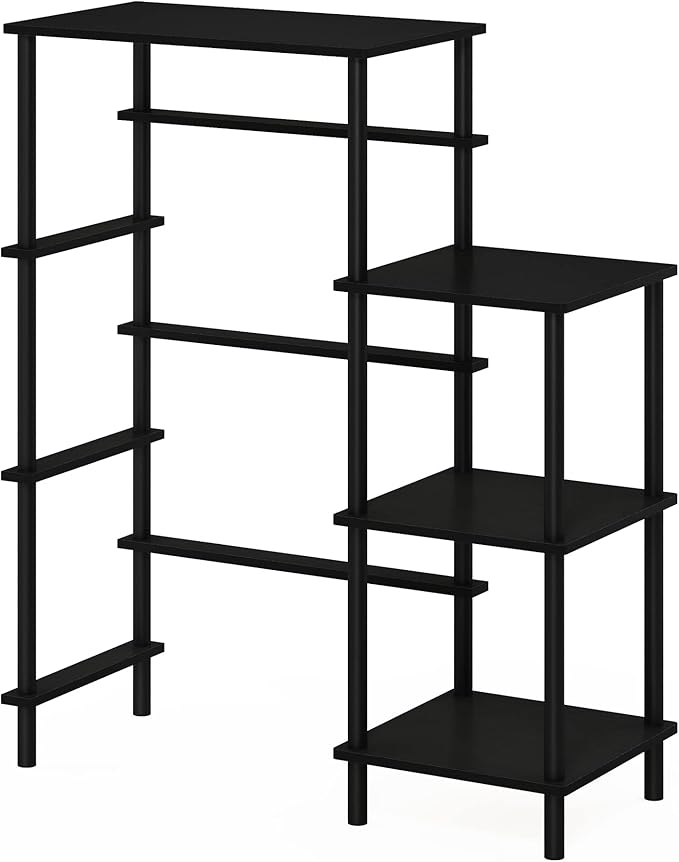 Furinno Turn-N-Tube Toolless Kitchen Storage Shelf Tall, Americano/Black