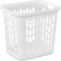 Sterilite Ultra Easy Carry Plastic Dirty Clothes Laundry Basket Hamper with Integrated Handles and Ventilation Holes, White (16 Pack)
